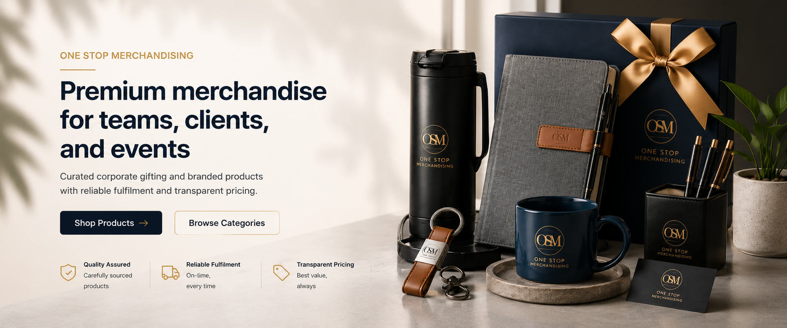 Premium corporate merchandise and gifting collection from One Stop Merchandising