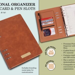 Personal organizer with Card & Pen slots