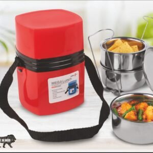 Power Plus Mega Steel Lunch Box- 3 Stainless steel containers with lifter