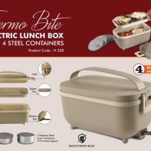 ThermoBite: Electric Lunch Box with 4 Steel Containers