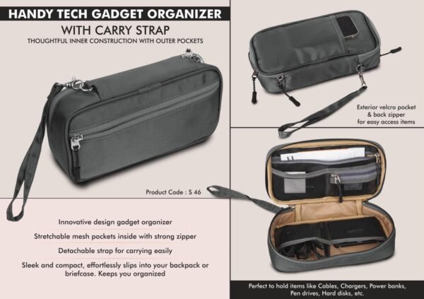 Handy Tech Gadget organizer with Carry Strap